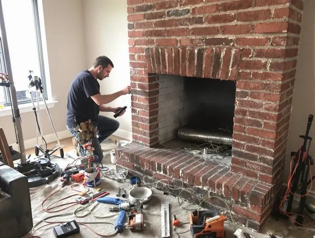 New Fairfield Chimney Sweep specialist finalizing chimney liner service in New Fairfield, CT