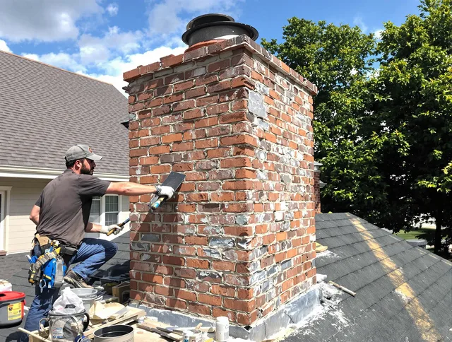 Completed chimney rebuild by New Fairfield Chimney Sweep in New Fairfield, CT