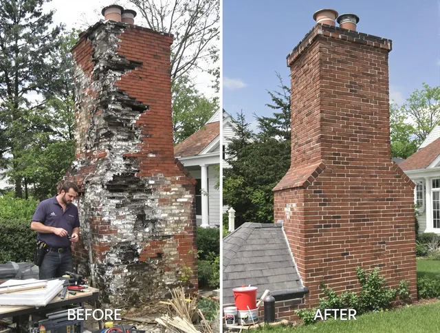 New Fairfield Chimney Sweep performing a full chimney restoration in New Fairfield, CT